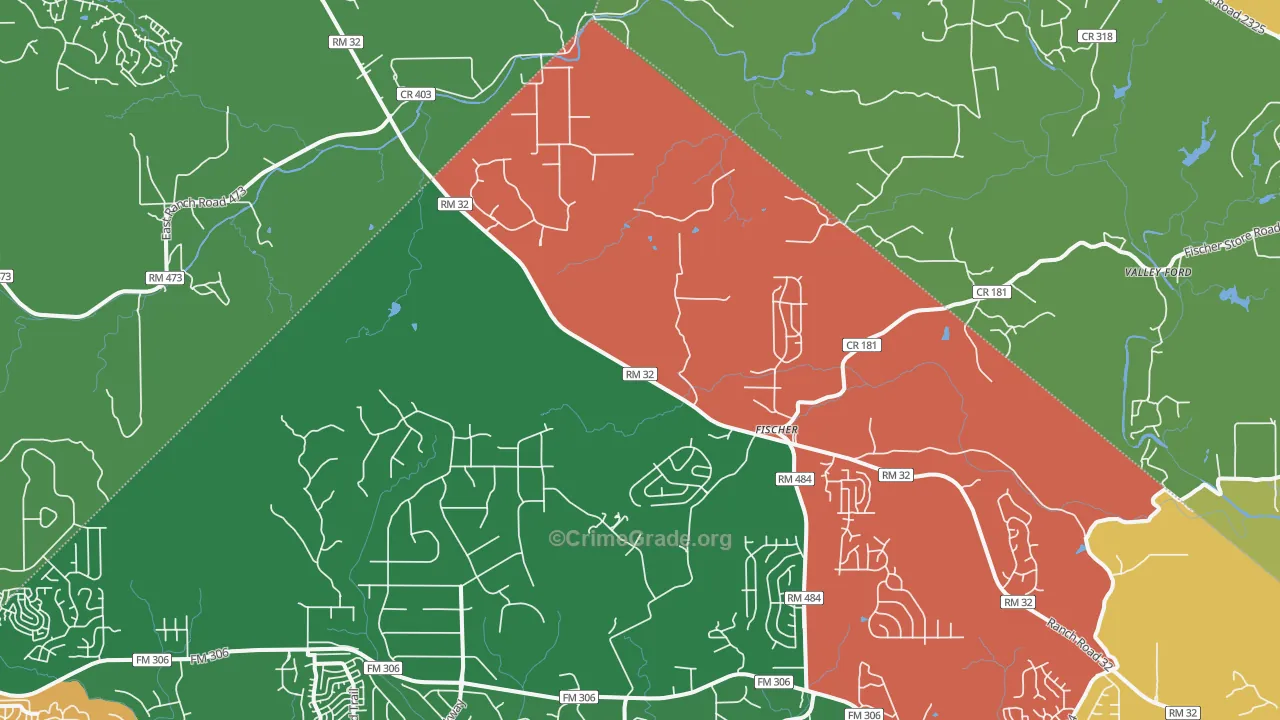 Fischer, TX Map of Assault Rates