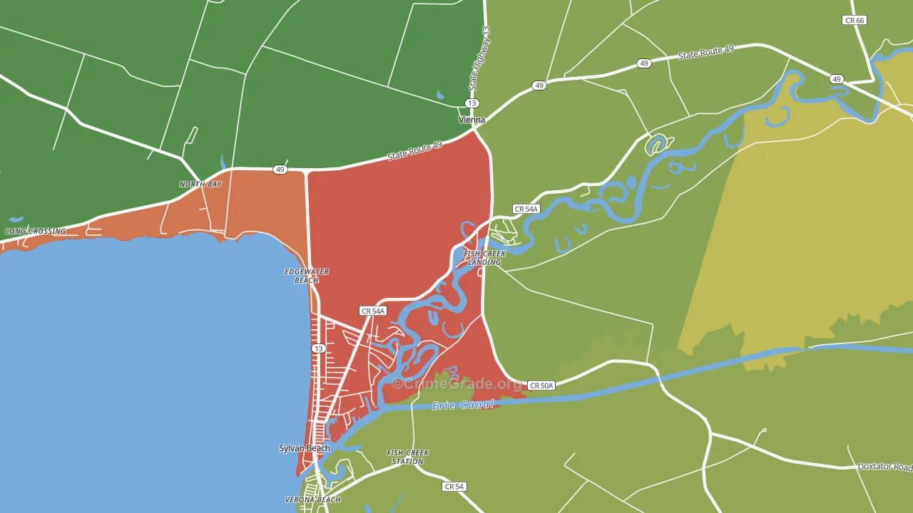Fish Creek Landing, NY Map of Assault Rates