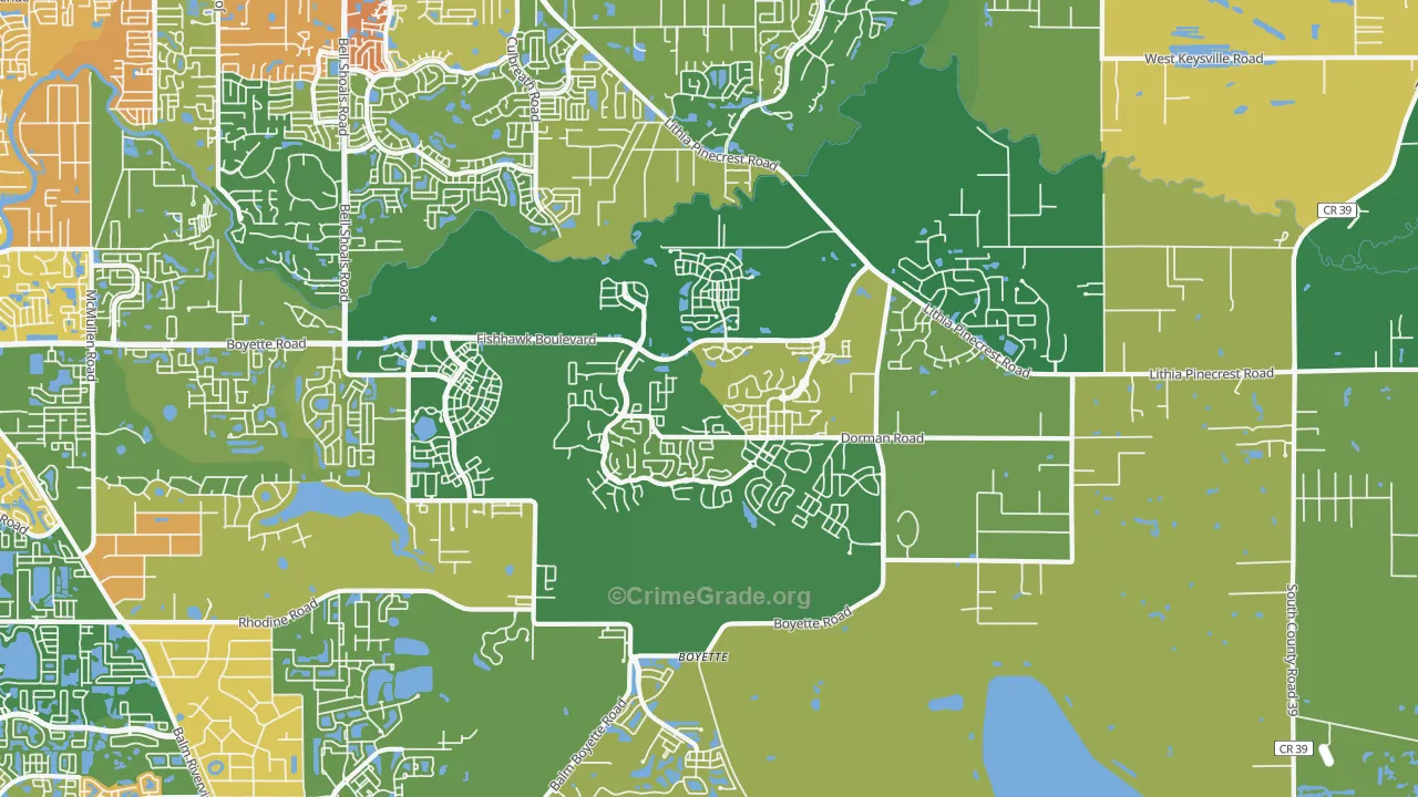 Fish Hawk, FL Map of Assault Rates