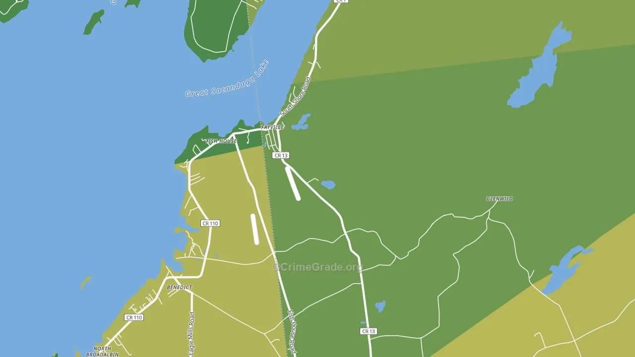 Fish House, NY Map of Assault Rates