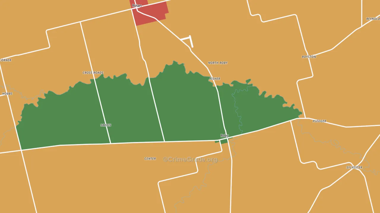 Fisher County, TX Map of Assault Rates