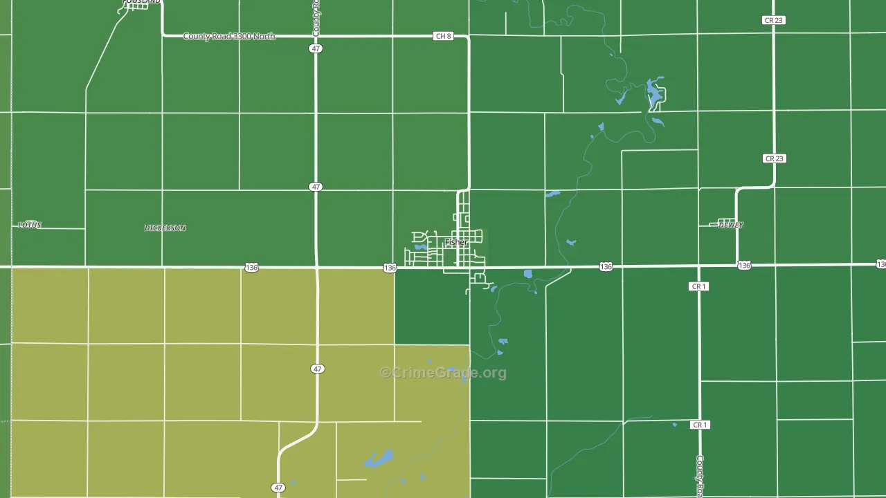 Fisher, IL Map of Assault Rates