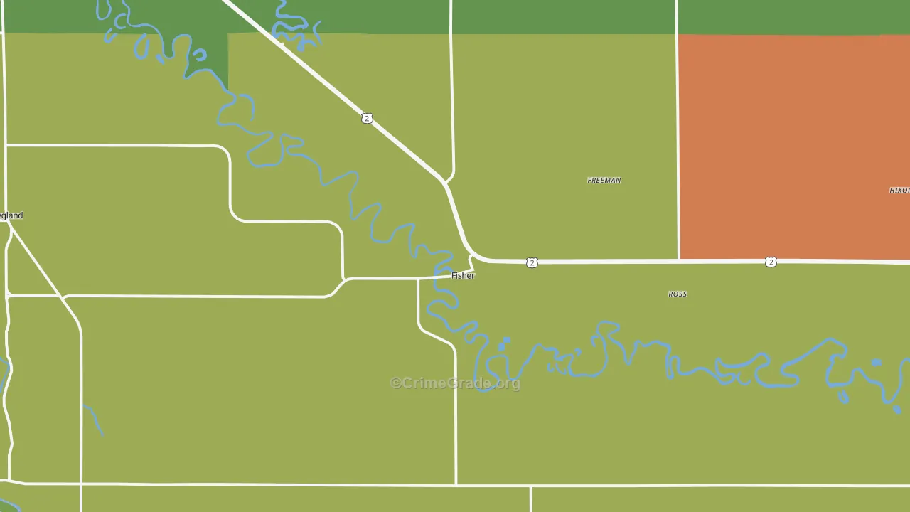 Fisher, MN Map of Assault Rates