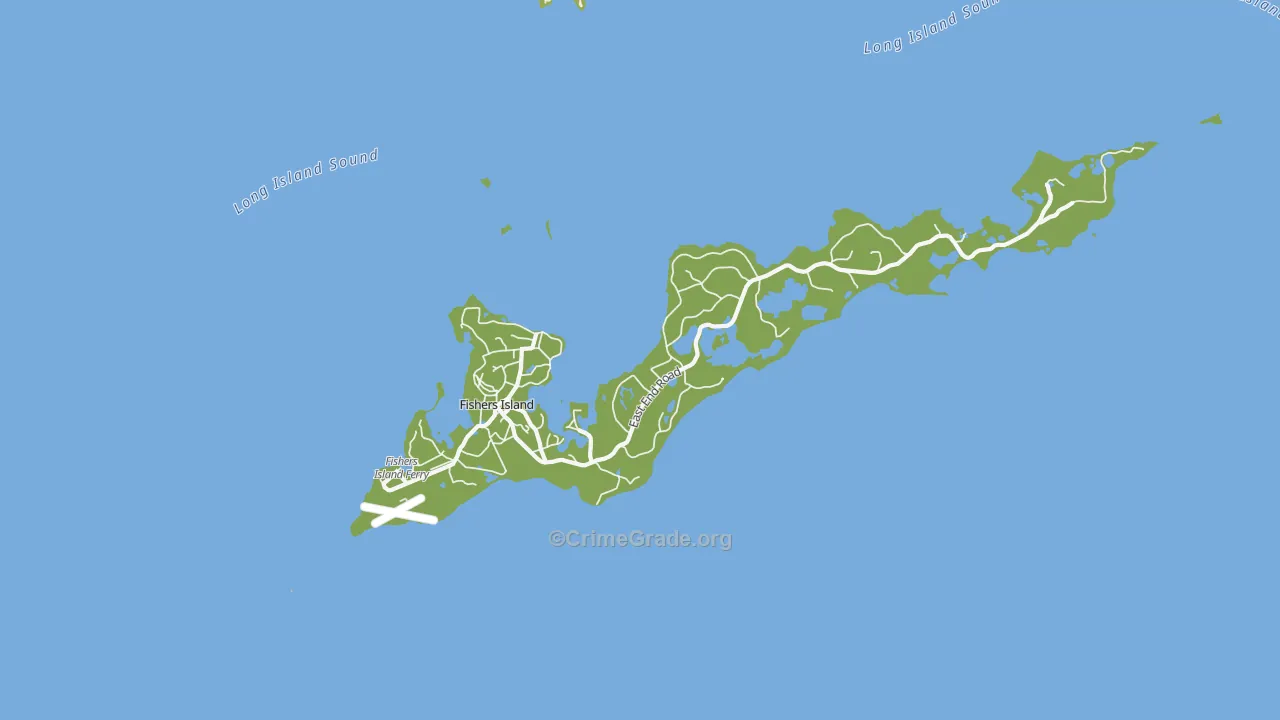 Fishers Island, NY Map of Assault Rates