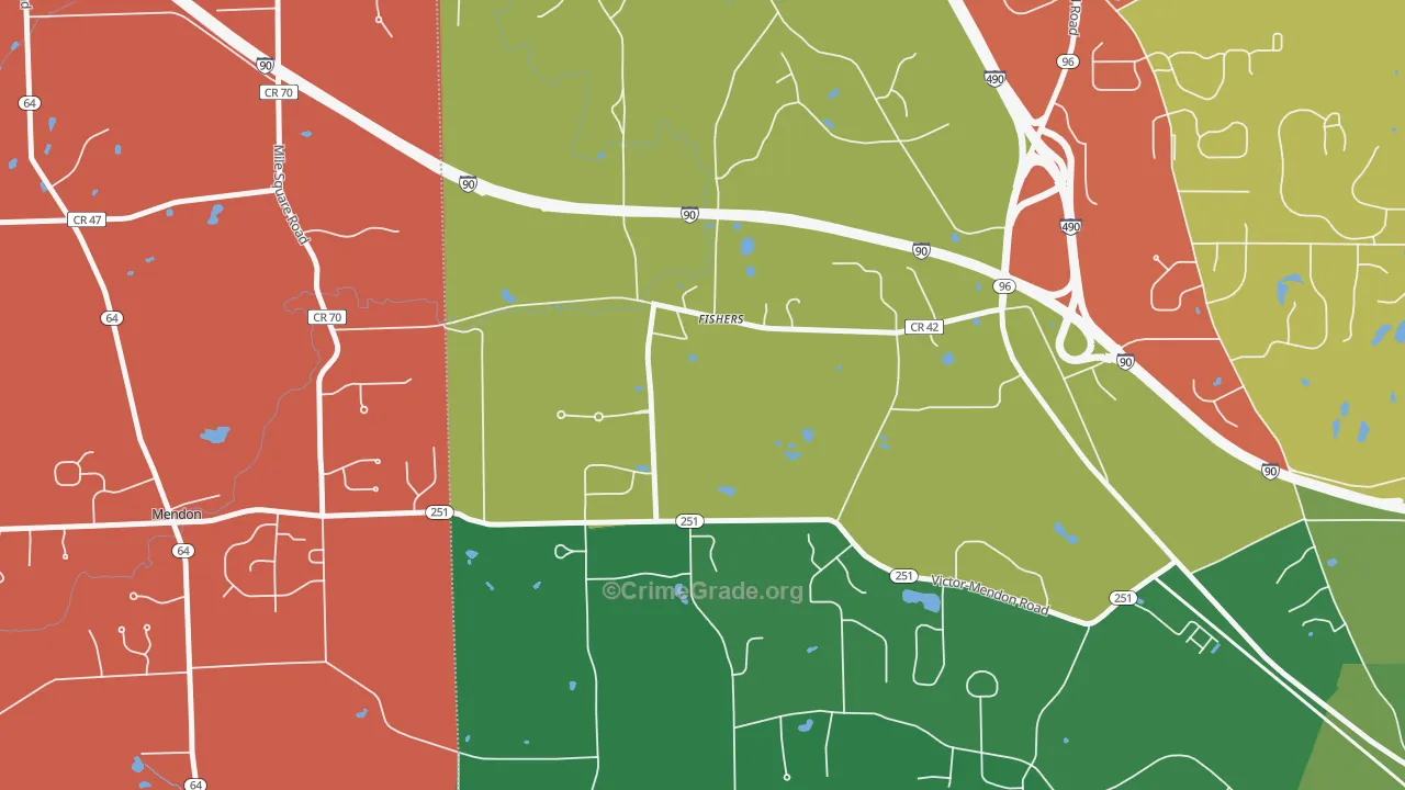 Fishers, NY Map of Assault Rates