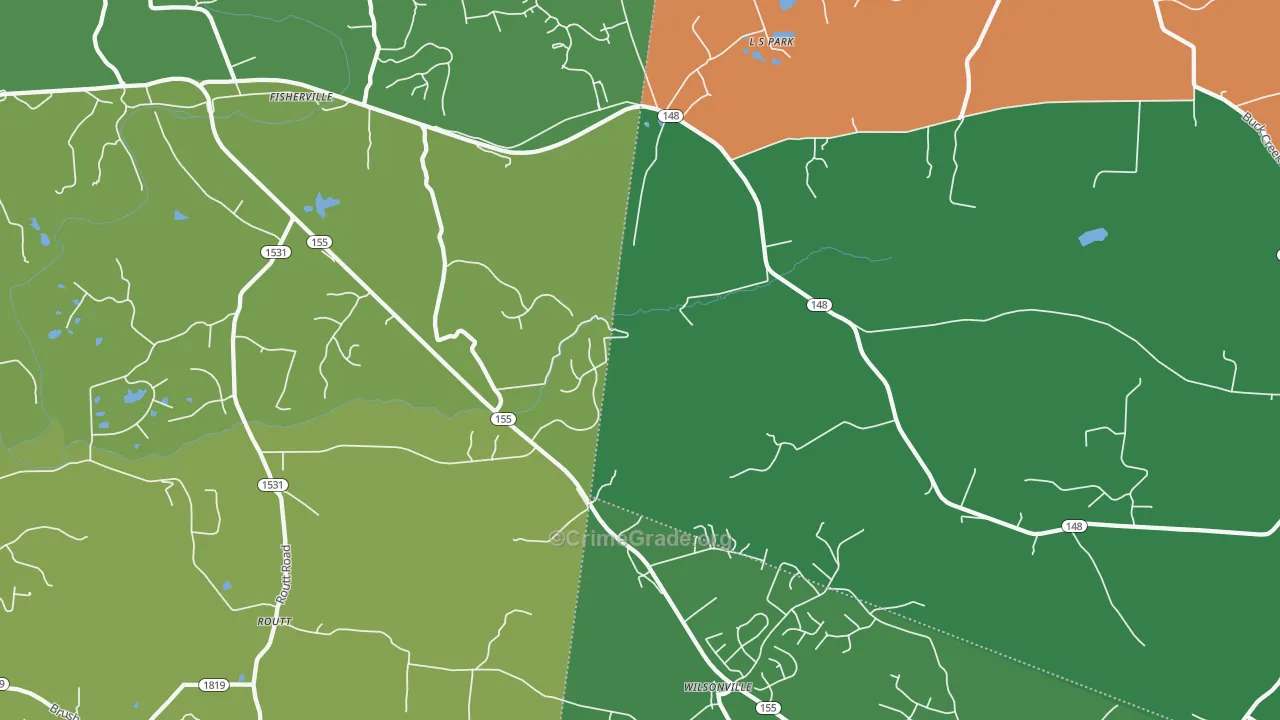 Fisherville, KY Map of Assault Rates