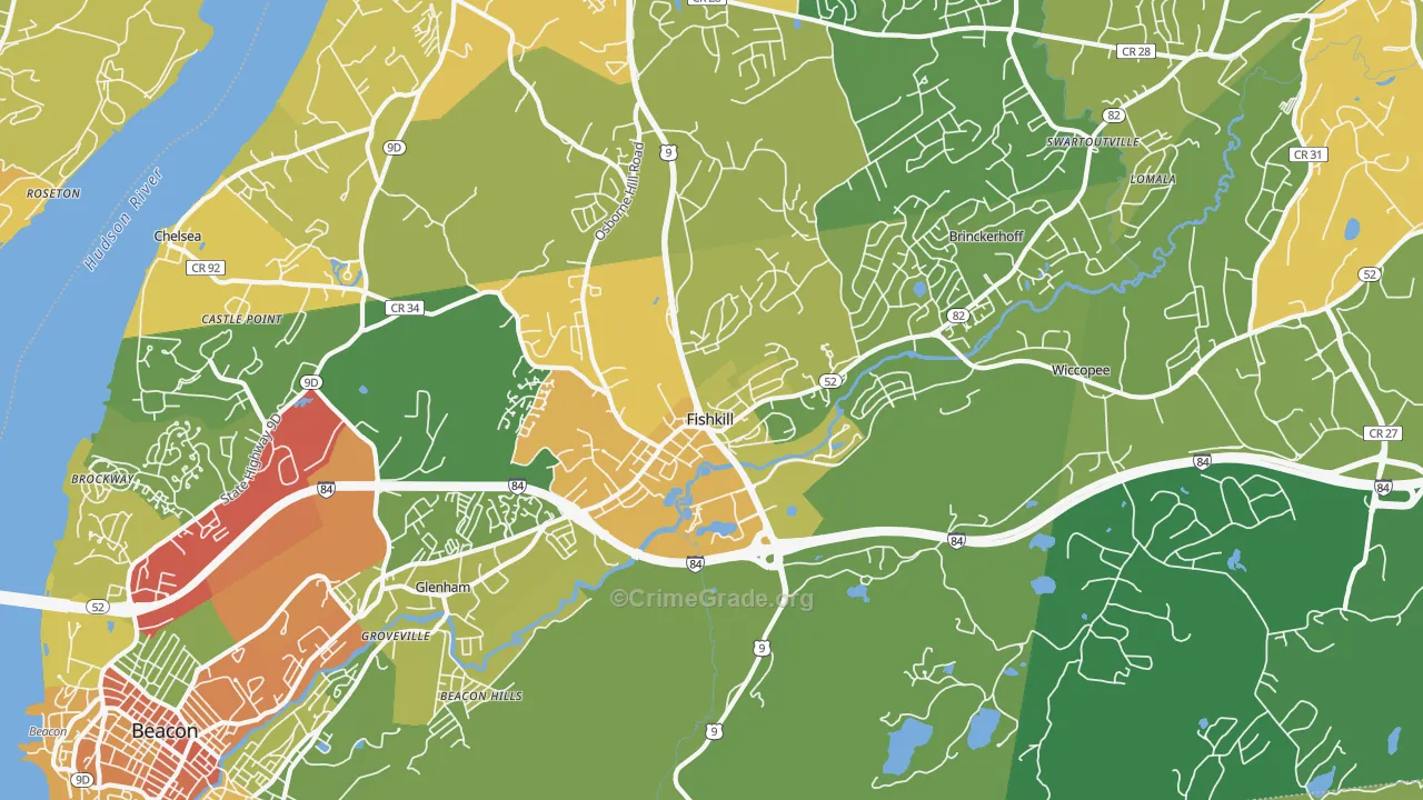 Fishkill, NY Map of Assault Rates