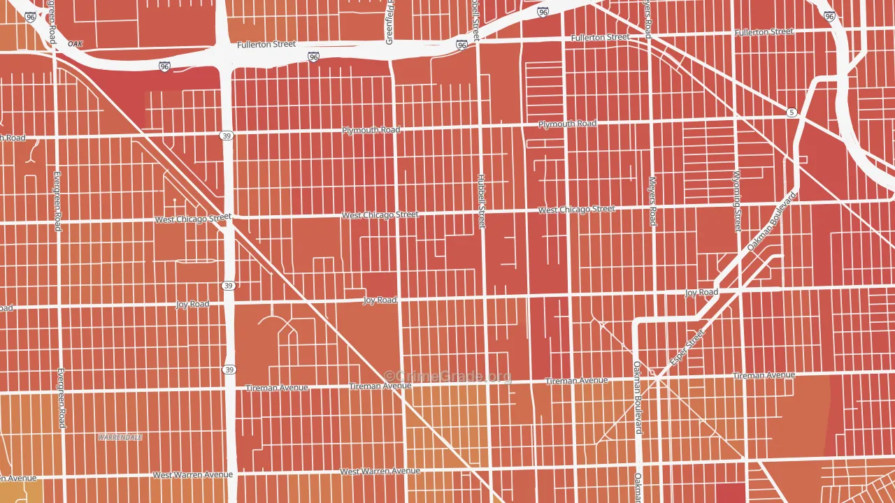 Fishkorn, Detroit, MI Map of Assault Rates