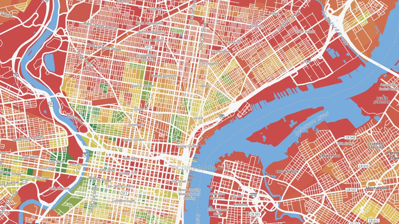 Fishtown, Philadelphia, PA Map of Assault Rates
