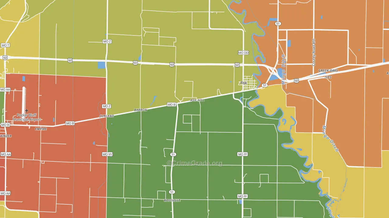 Fisk, MO Map of Assault Rates