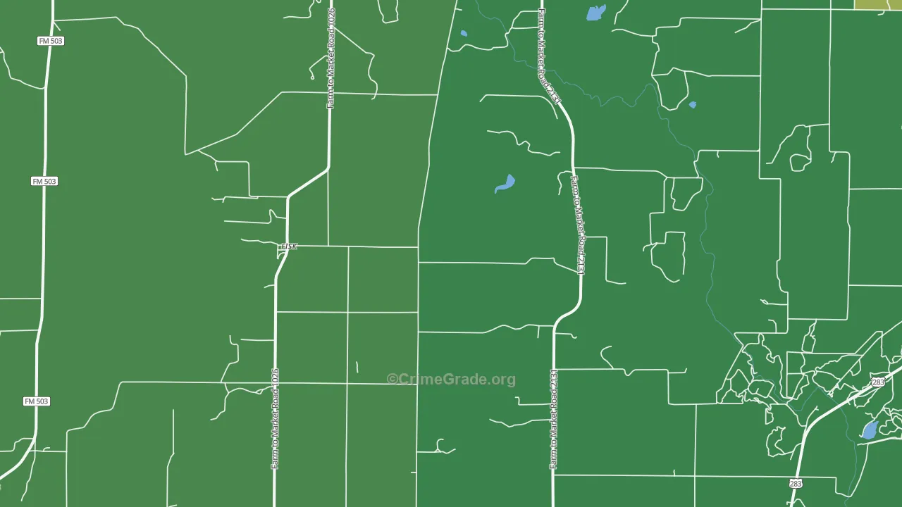Fisk, TX Map of Assault Rates