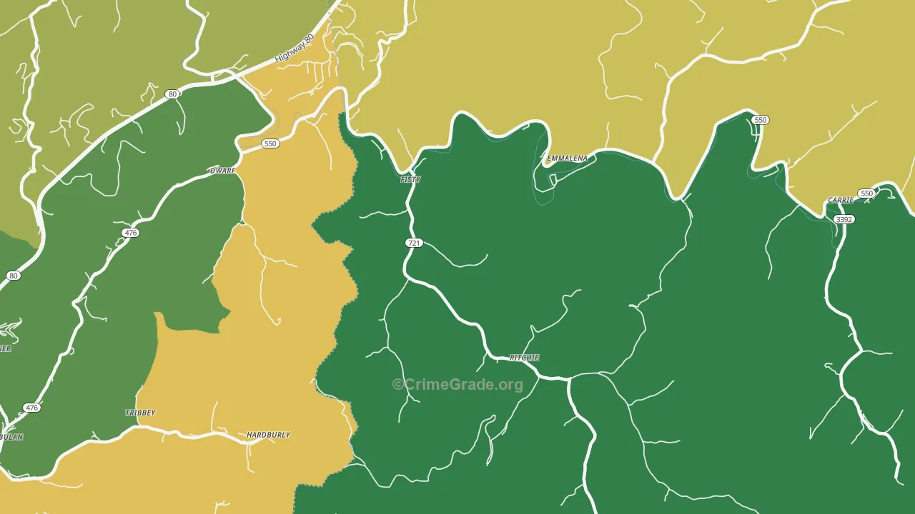 Fisty, KY Map of Assault Rates