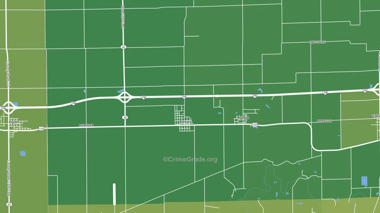 Fithian, IL Map of Assault Rates