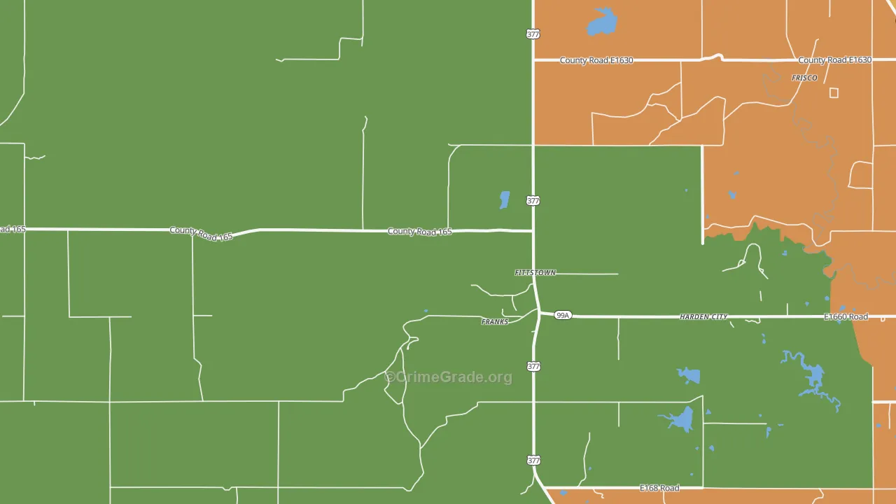 Fittstown, OK Map of Assault Rates