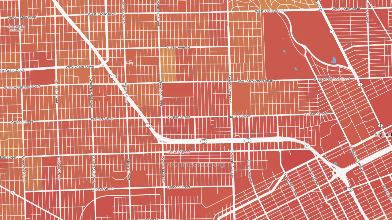 Fitzgerald, Detroit, MI Map of Assault Rates
