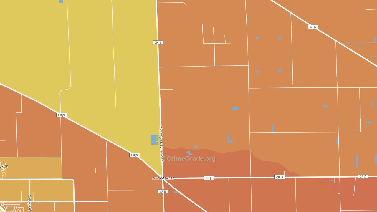 Five Corners, CA Map of Assault Rates