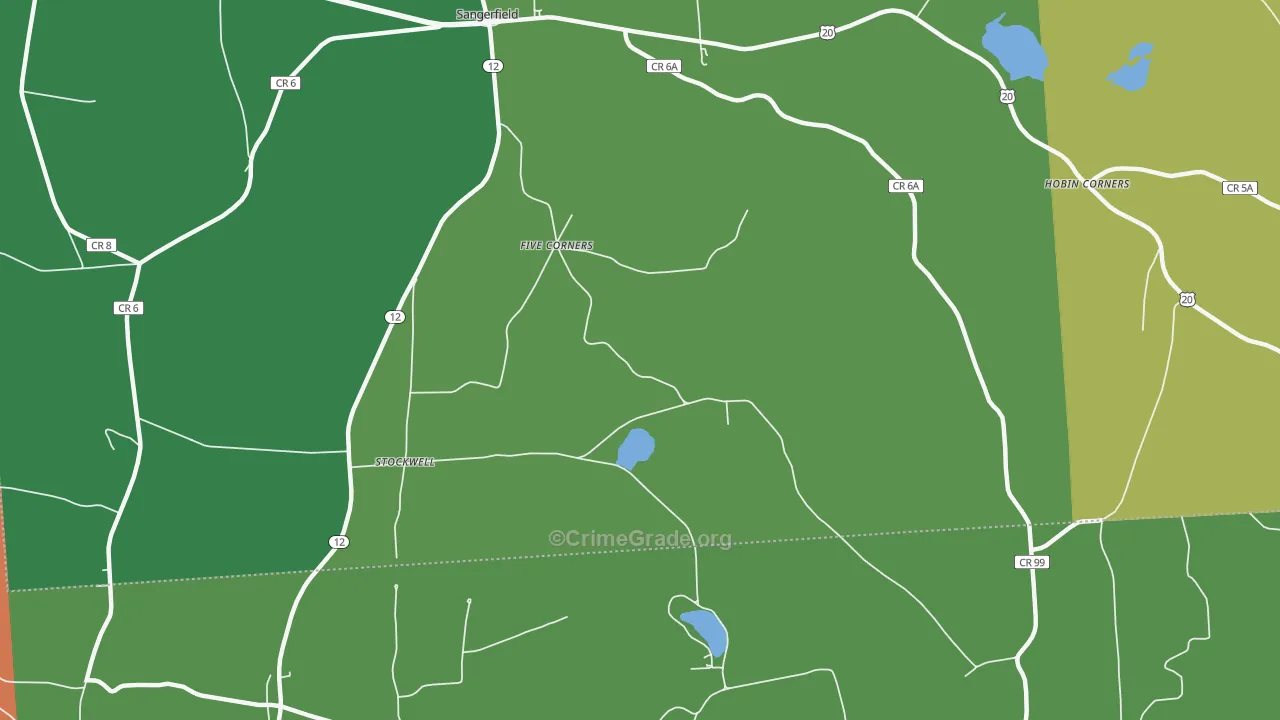 Five Corners, NY Map of Assault Rates