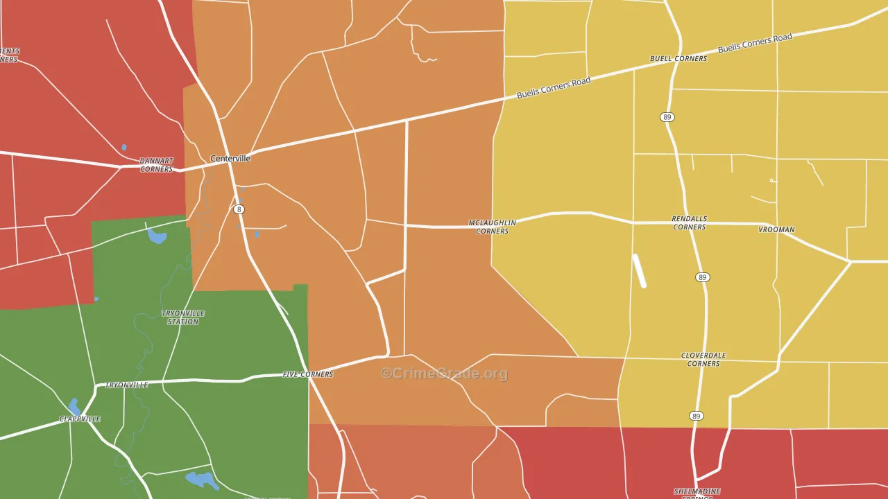 Five Corners, PA Map of Assault Rates