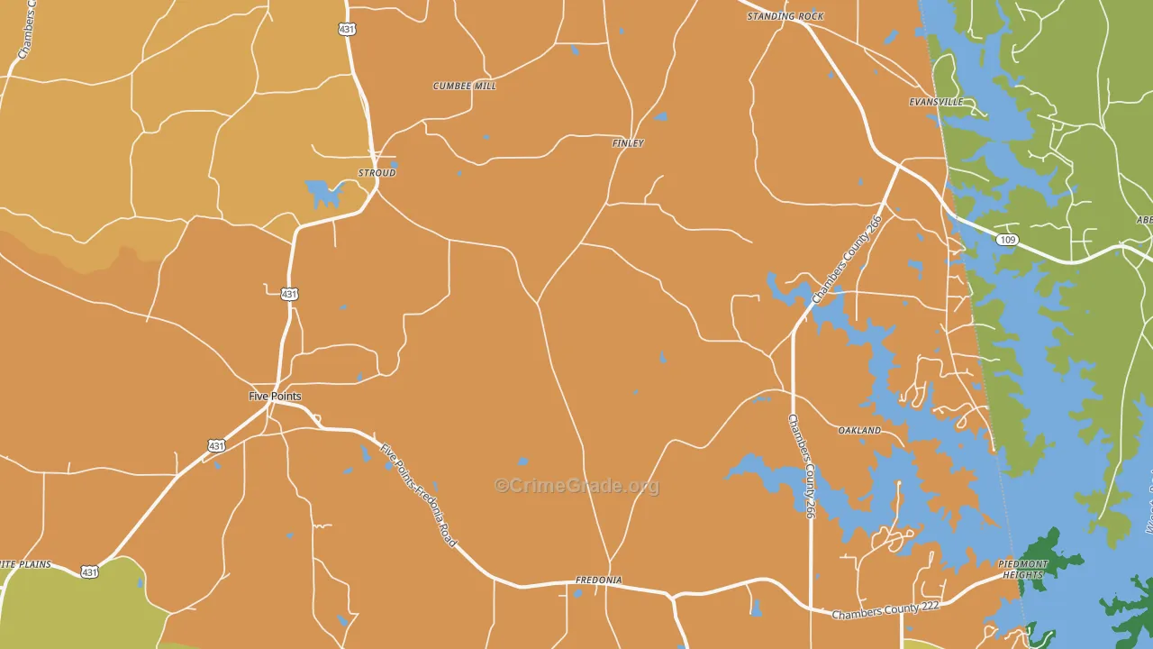 Five Points, AL Map of Assault Rates