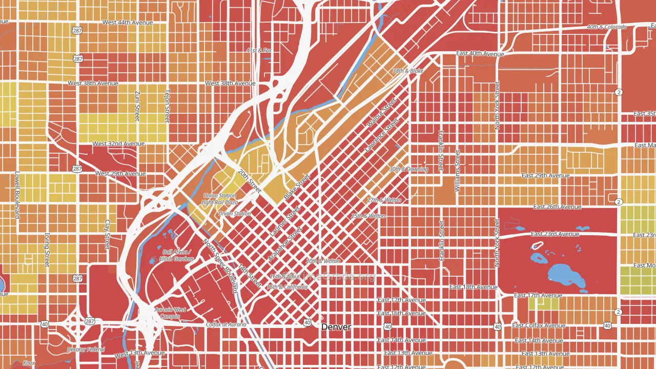 Five Points, Denver, CO Map of Assault Rates