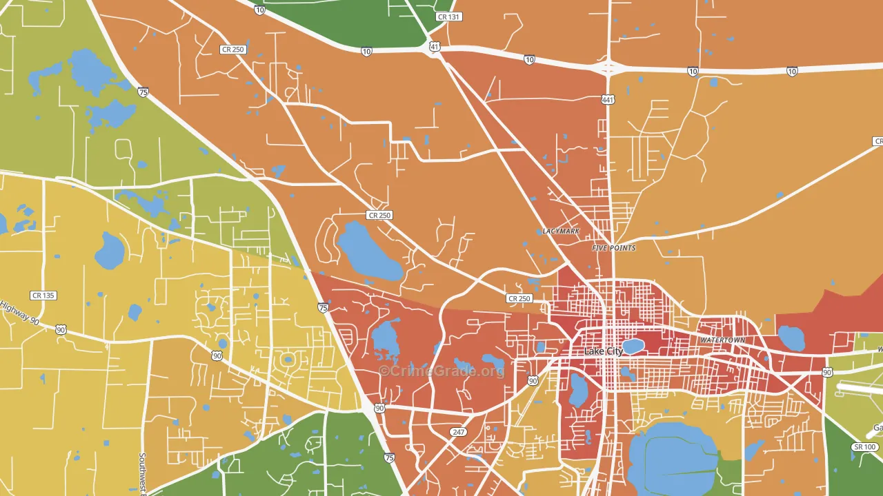 Five Points, FL Map of Assault Rates