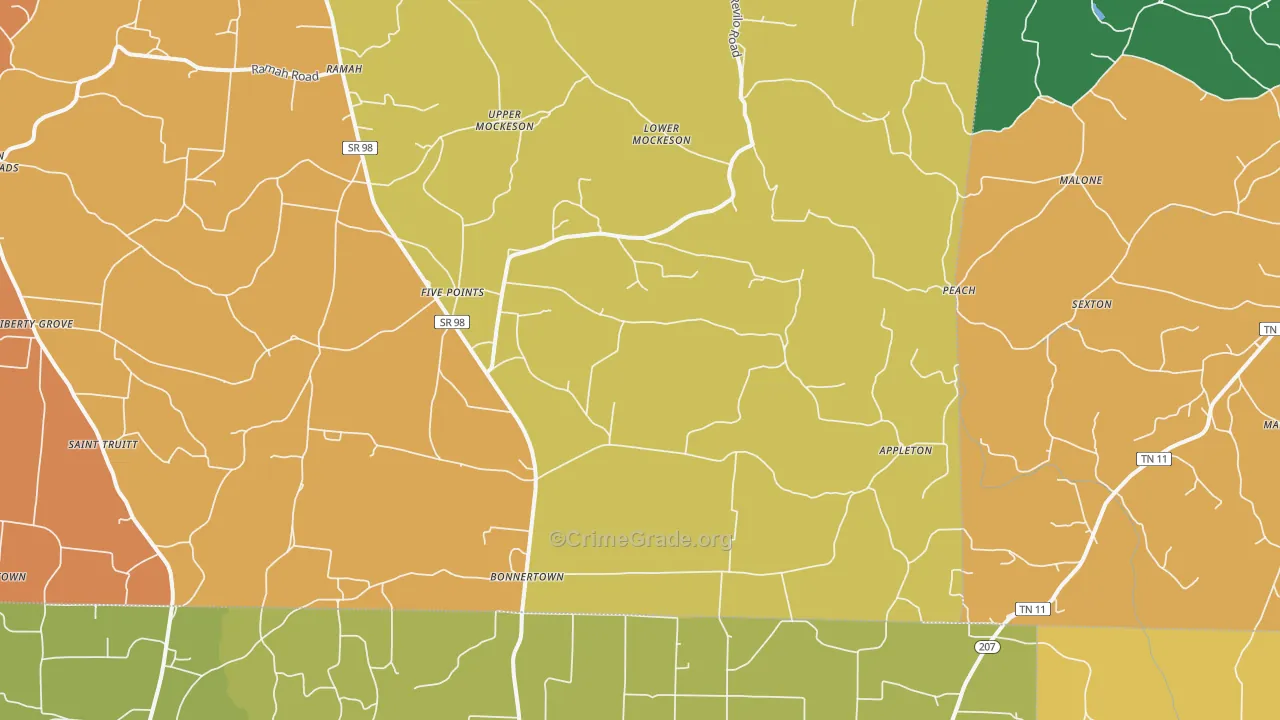 Five Points, TN Map of Assault Rates