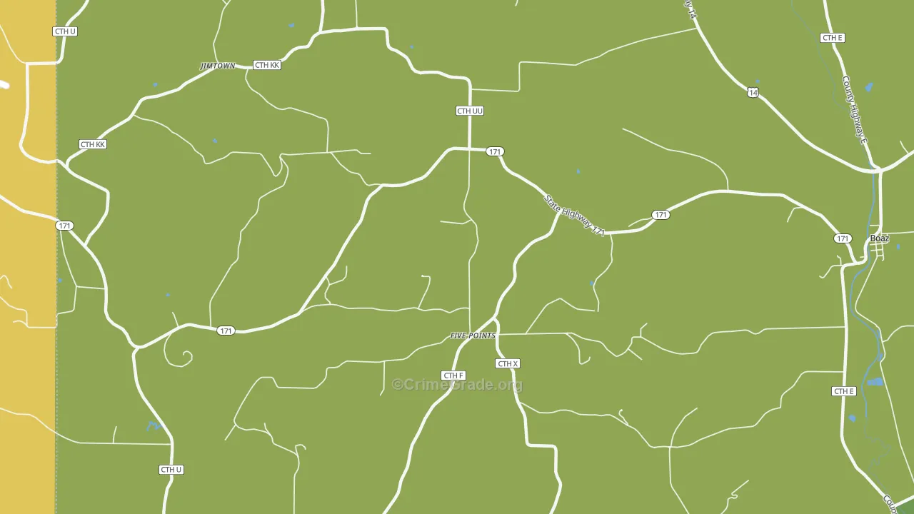 Five Points, WI Map of Assault Rates