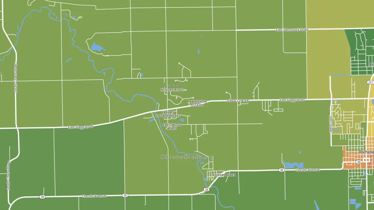 Flagg Center, IL Map of Assault Rates