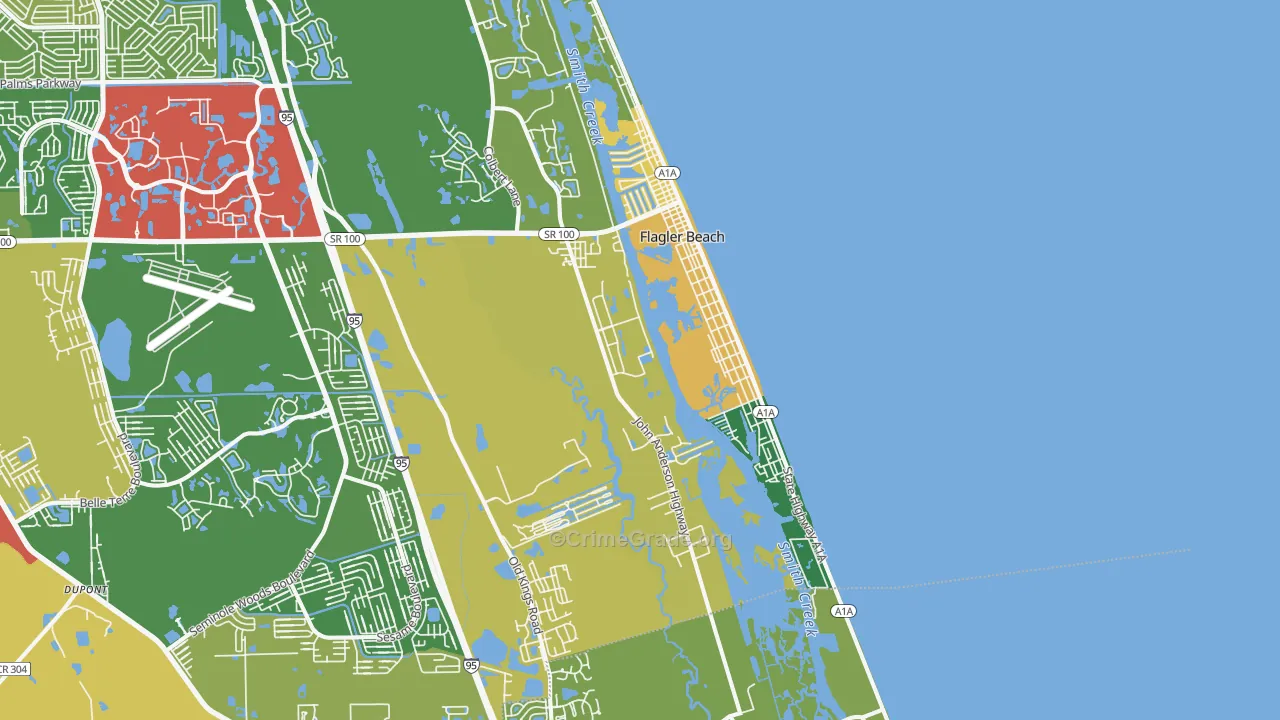 Flagler Beach, FL Map of Assault Rates