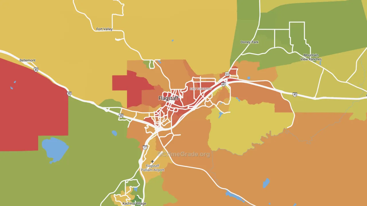 Flagstaff, AZ Map of Assault Rates