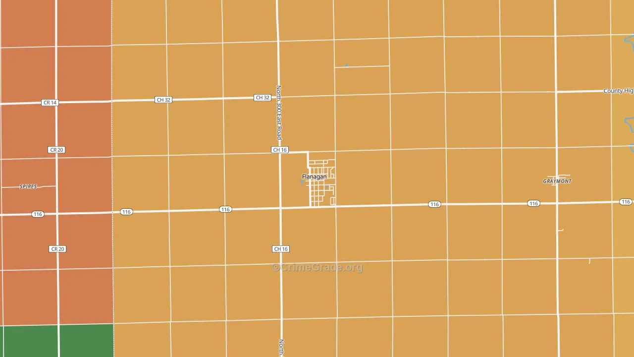 Flanagan, IL Map of Assault Rates