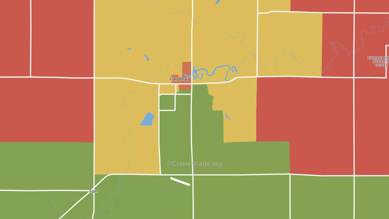 Flandreau, SD Map of Assault Rates