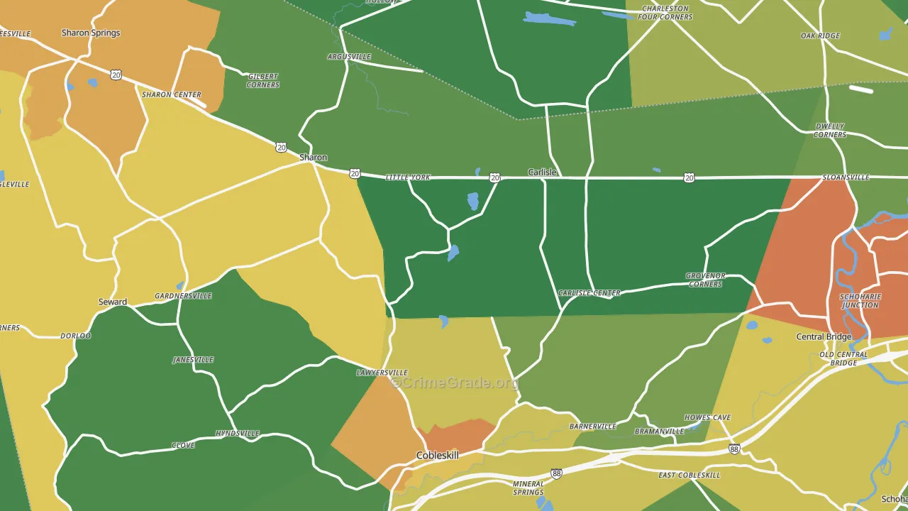 Flat Creek, NY Map of Assault Rates