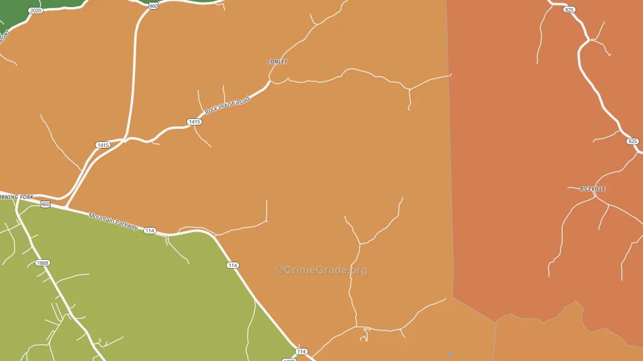 Flat Fork, KY Map of Assault Rates