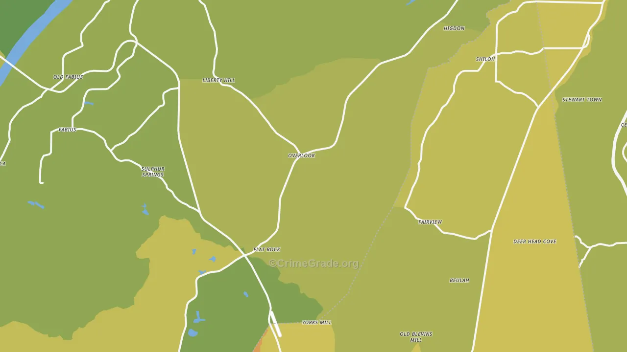 Flat Rock, AL Map of Assault Rates