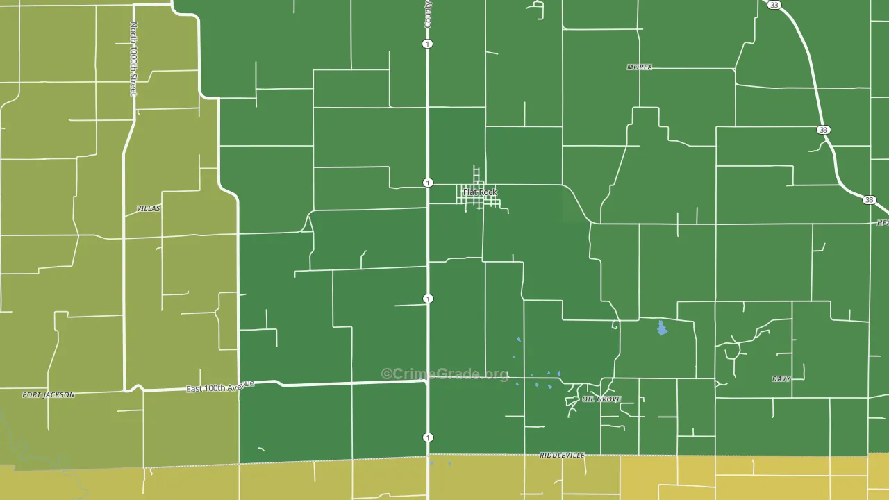 Flat Rock, IL Map of Assault Rates