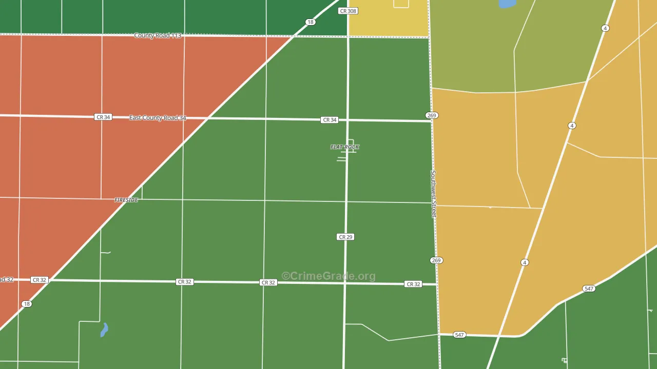 Flat Rock, OH Map of Assault Rates