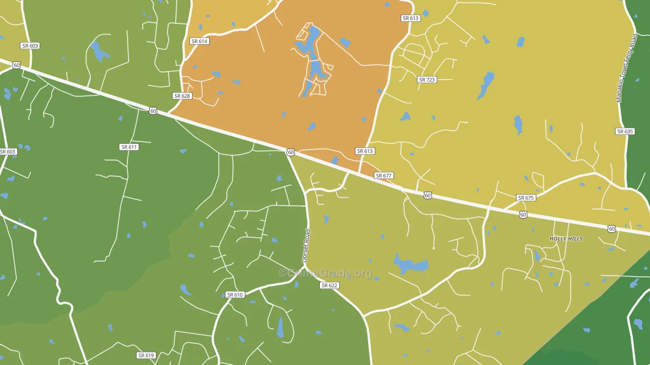 Flat Rock, VA Map of Assault Rates