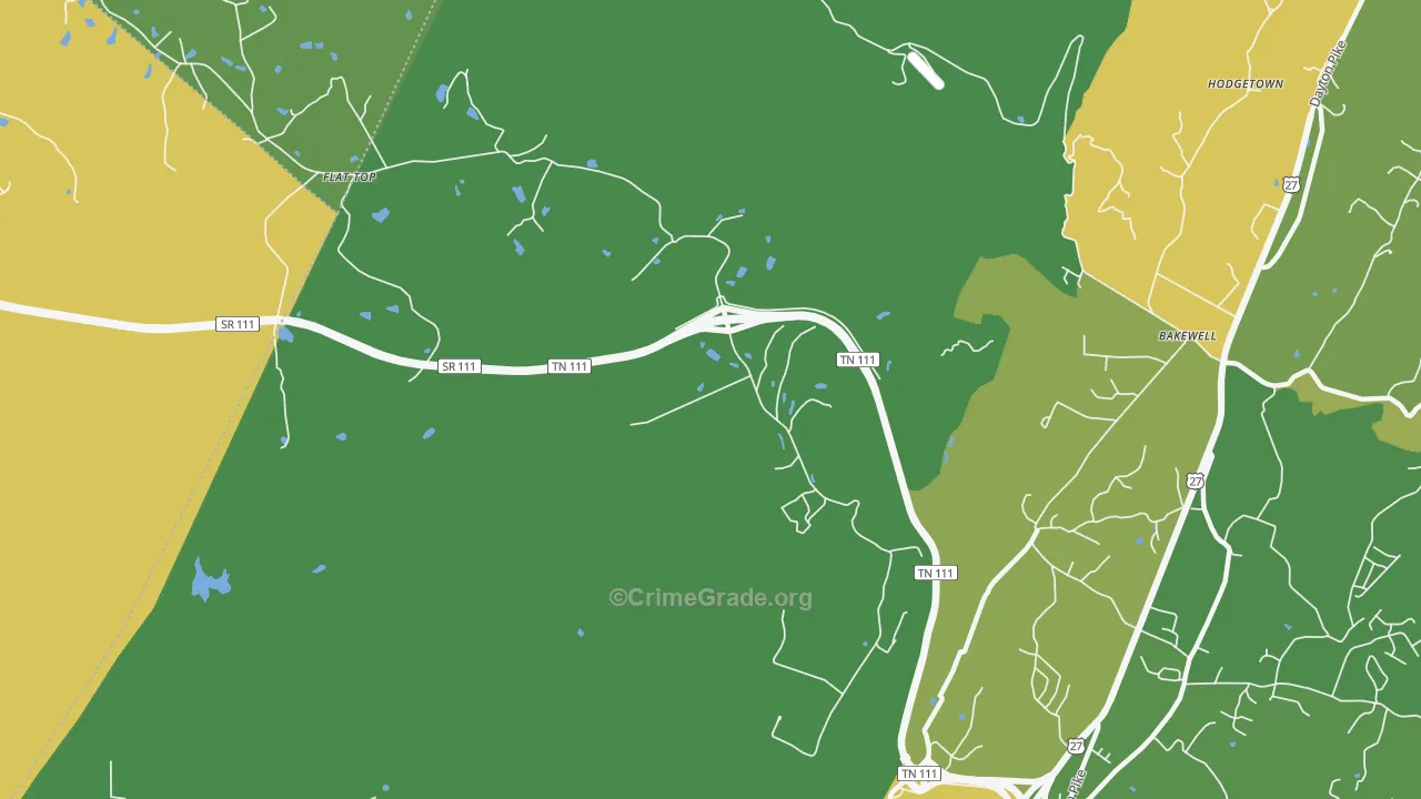 Flat Top Mountain, TN Map of Assault Rates