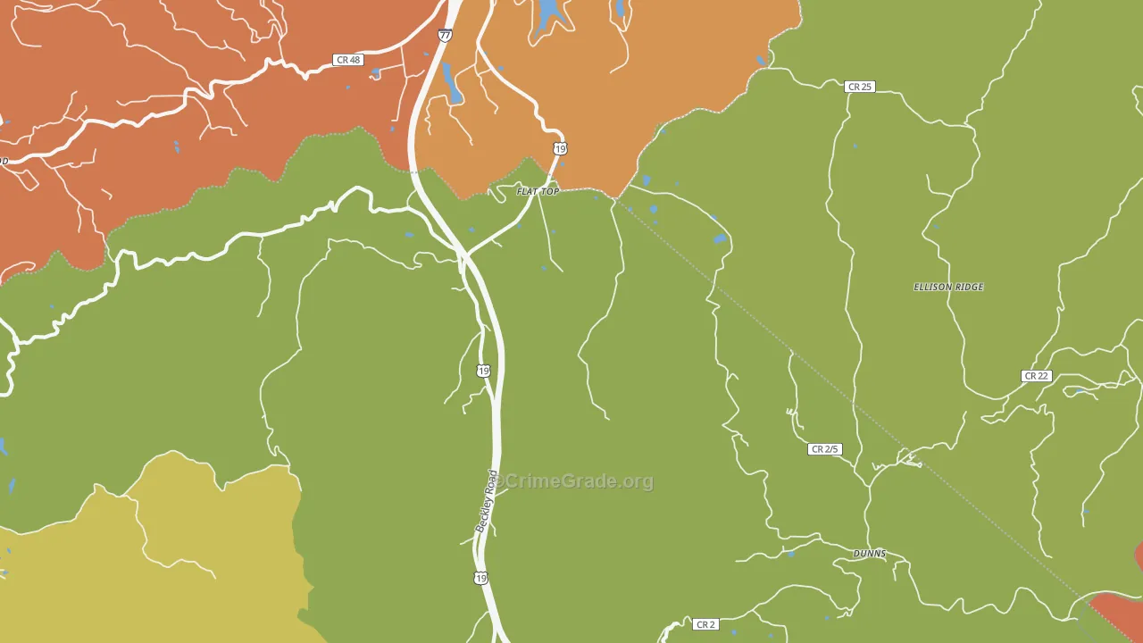 Flat Top, WV Map of Assault Rates