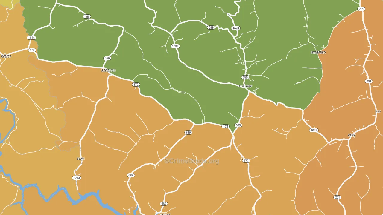 Flatgap, KY Map of Assault Rates