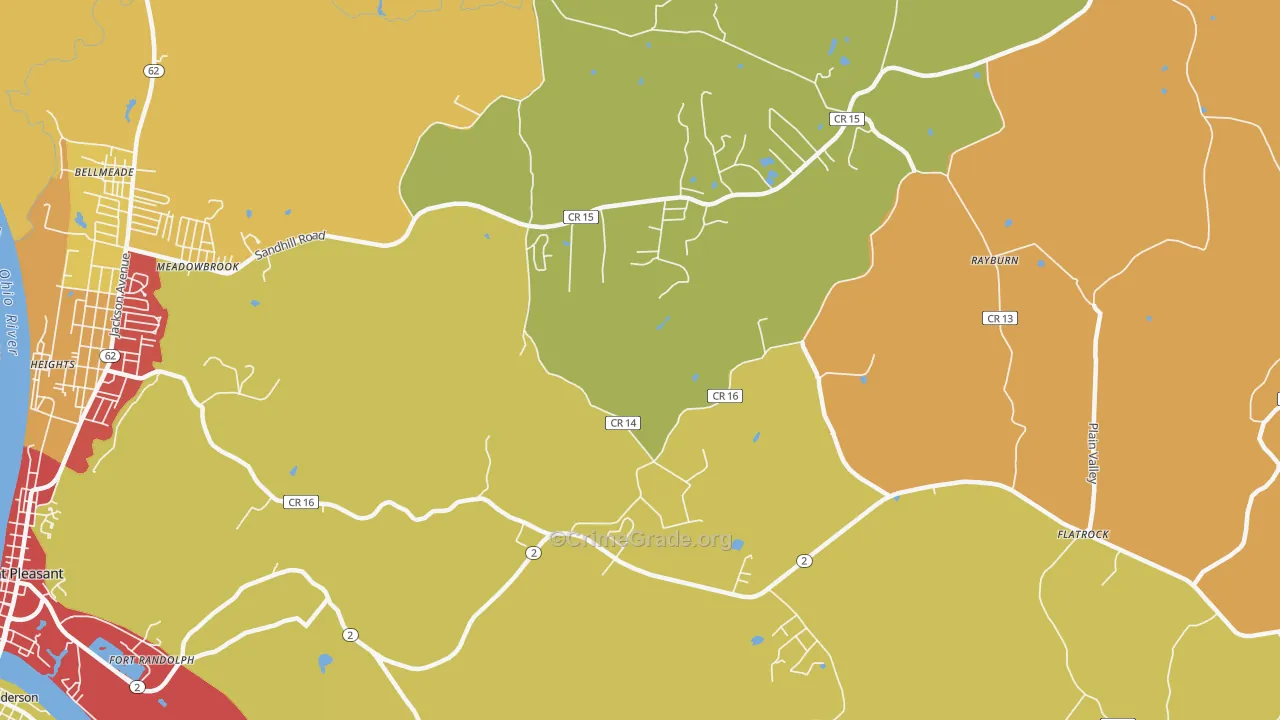 Flatrock, WV Map of Assault Rates