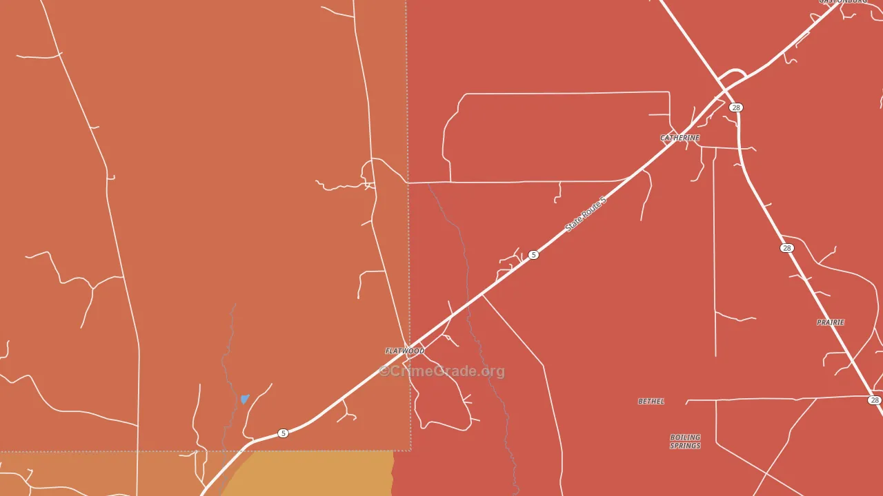 Flatwood, AL Map of Assault Rates