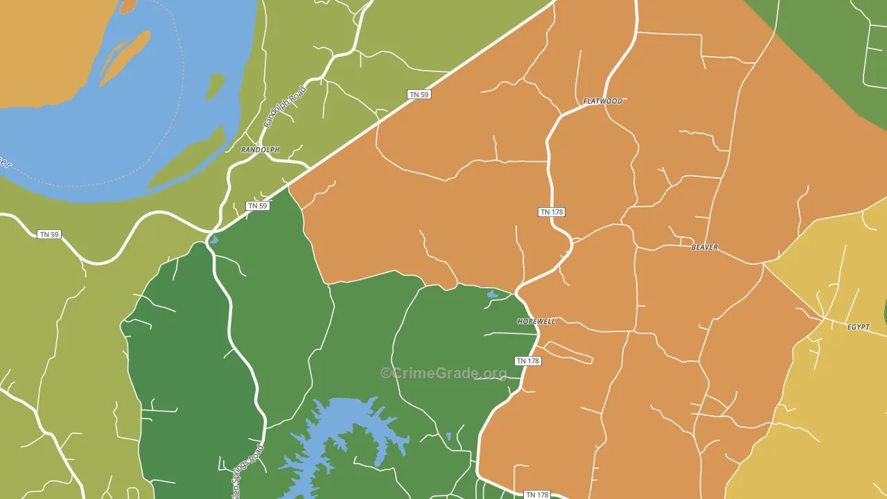 Flatwood, TN Map of Assault Rates