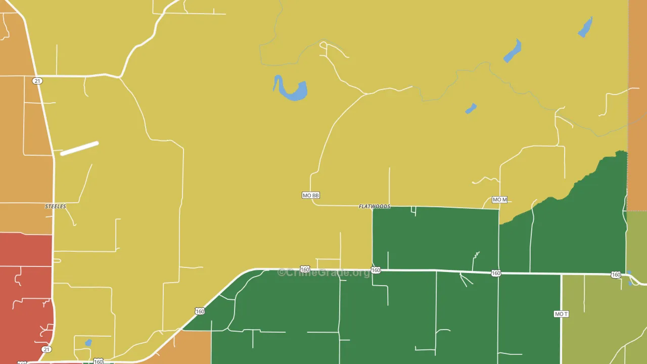 Flatwoods, MO Map of Assault Rates