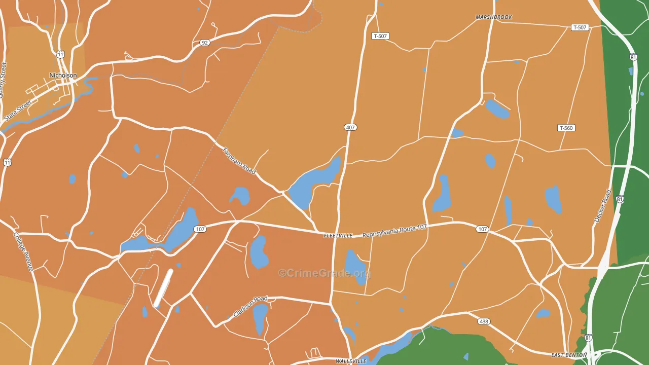 Fleetville, PA Map of Assault Rates