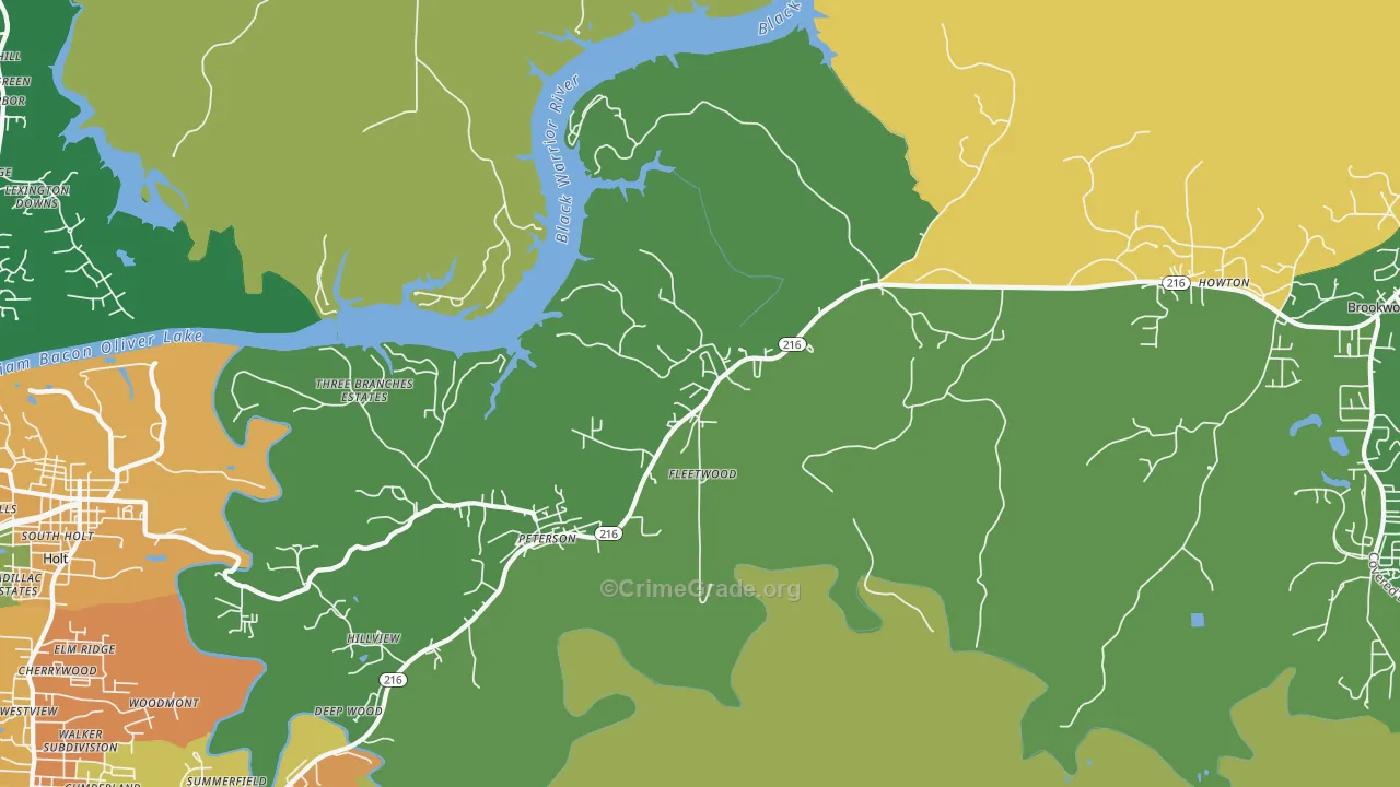 Fleetwood, AL Map of Assault Rates