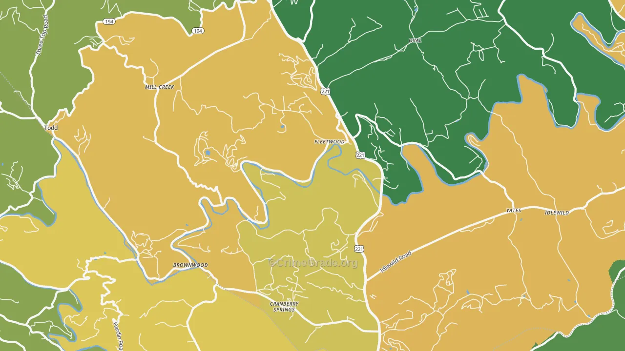 Fleetwood, NC Map of Assault Rates