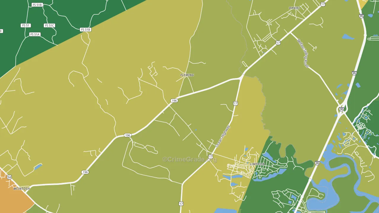Fleming, GA Map of Assault Rates