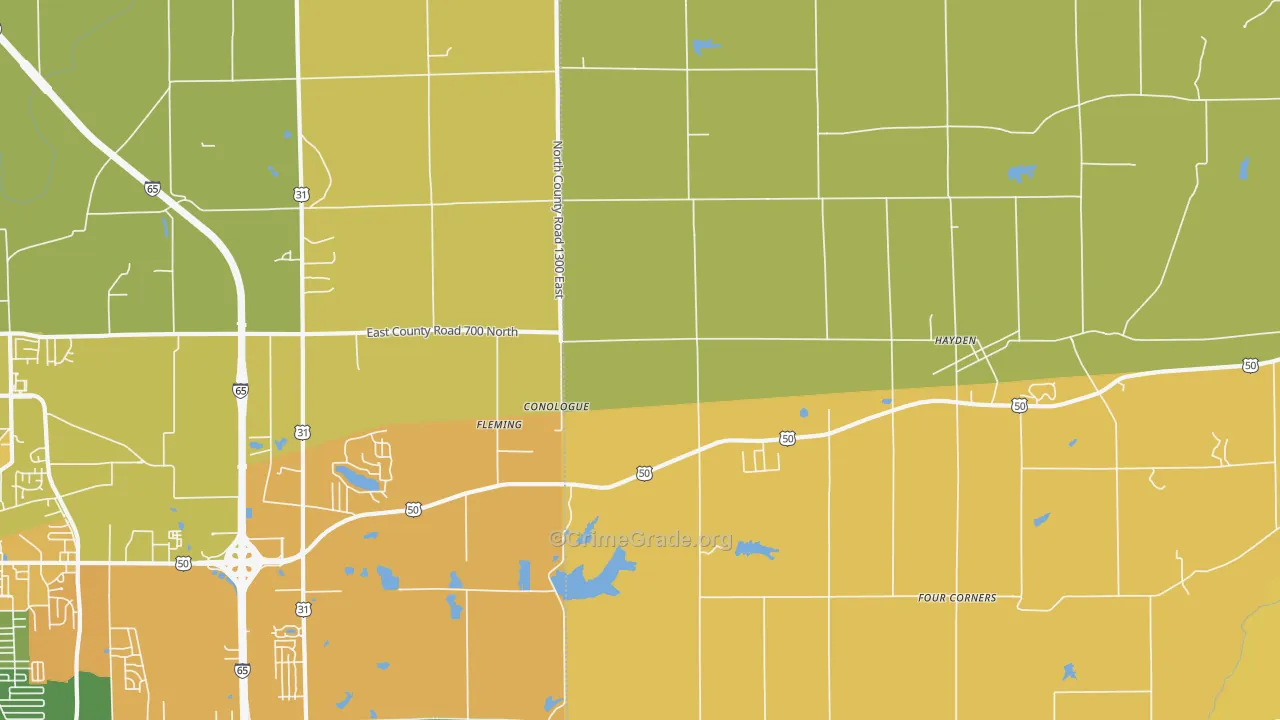 Fleming, IN Map of Assault Rates